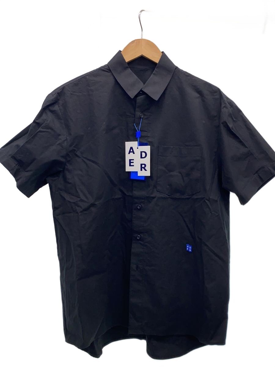 【中古】ADER ERROR◆Sig; BL Tag half sleeve shirts/S/コットン/BLK/BN42FYSH0202BK/? NULL ?【メンズウェア】