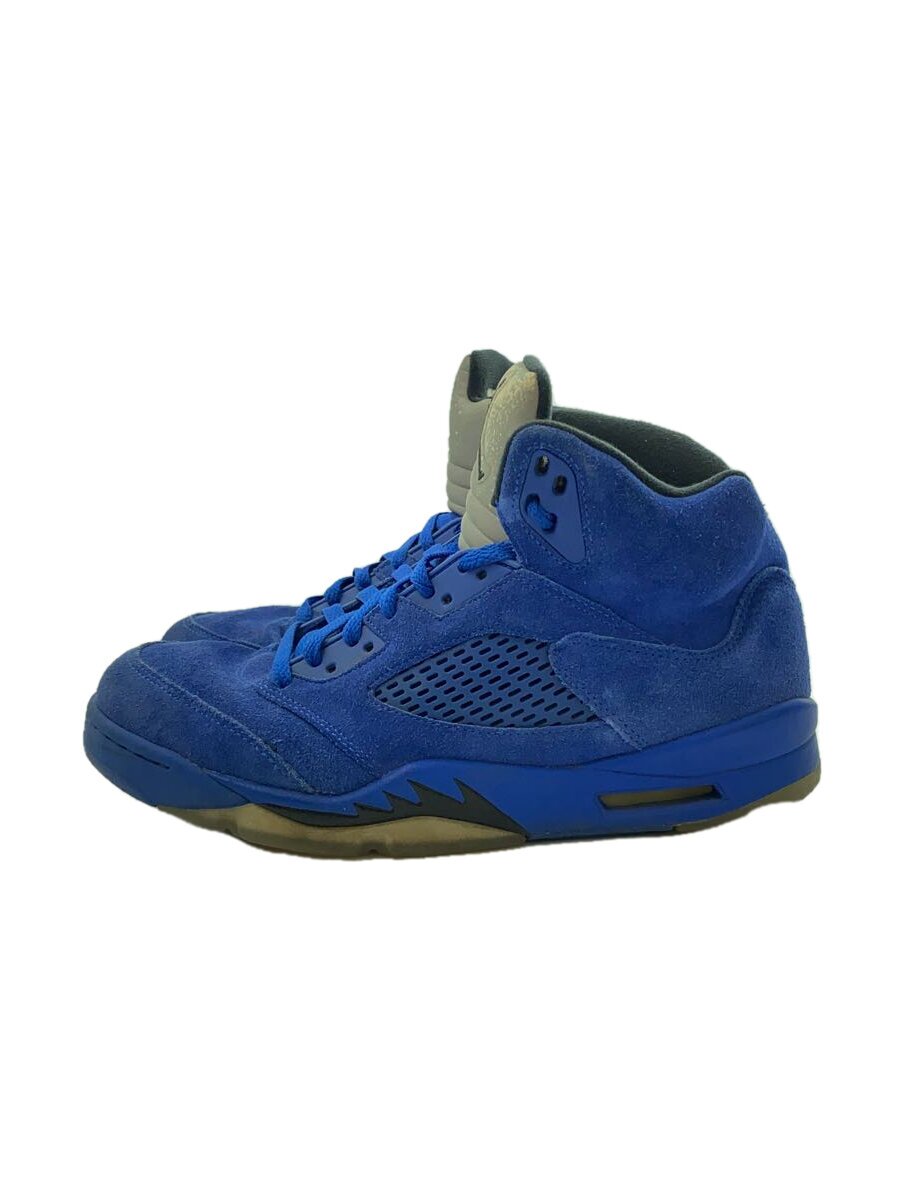 NIKE◆AIR JORDAN 5 RETRO/エアジョーダンレトロ/ブルー/136027-401/26.5cm/BLU//