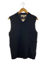 【中古】TRICOTE◆ニットベスト(薄手)/50/ウール/BLK【メンズウェア】