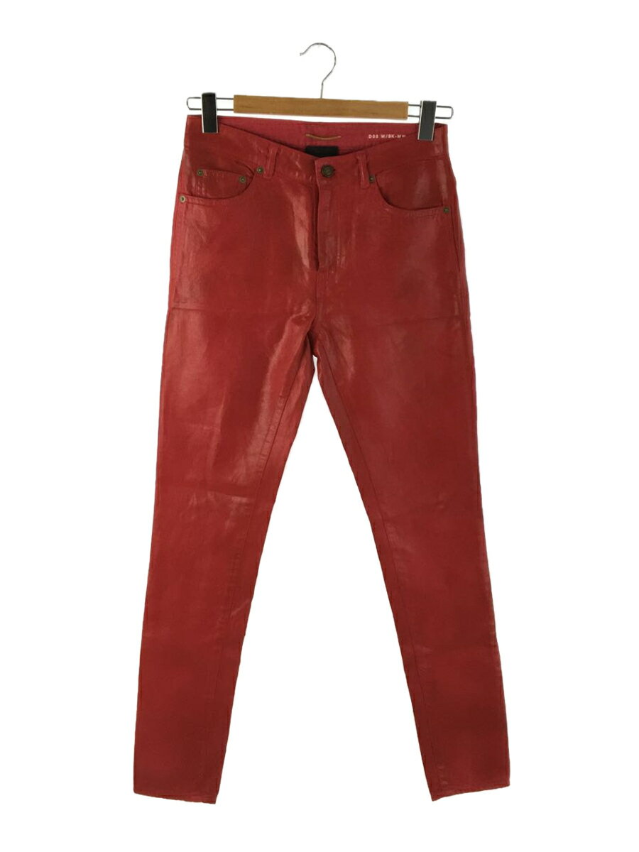 【中古】SAINT LAURENT◆SKINNY JEANS RED/26/コットン/RED/614450 Y09AD【レディースウェア】