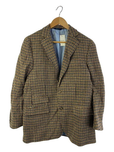 【中古】BROOKS BROTHERS◆テーラードジャケット/38/コットン/KHK/チェック//【メンズウェア】 【中古】BROOKS BROTHERS◆テーラードジャケット/38/コットン/KHK/チェック//【メンズウェア】