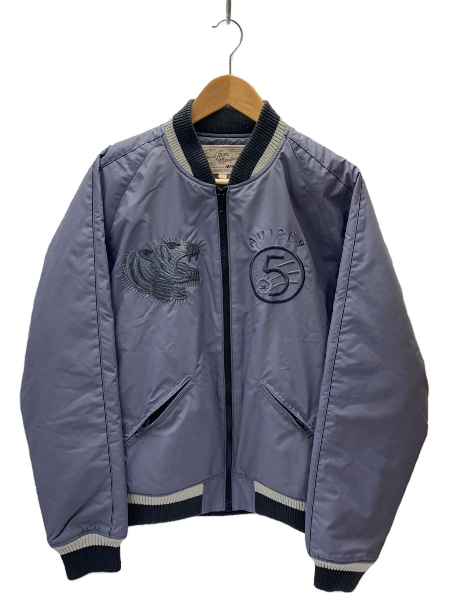 【中古】AVIREX◆スカジャン/L/ポリエステル/GRY/6162152【メンズウェア】