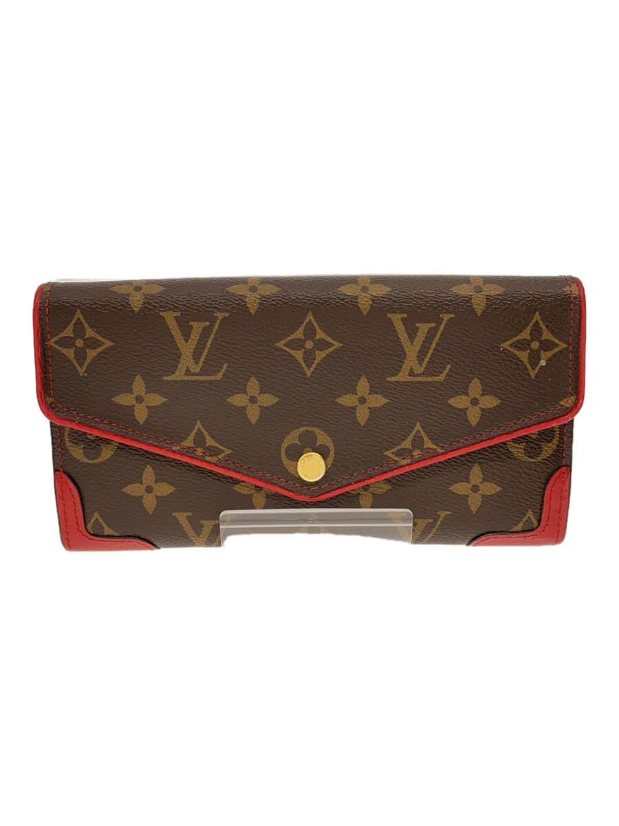 【中古】LOUIS VUITTON◆ポルト・フォイユ・サラ・レティーロ_モノグラム・キャンバス_BRW_スリーズ/PVC/BRW/レディース