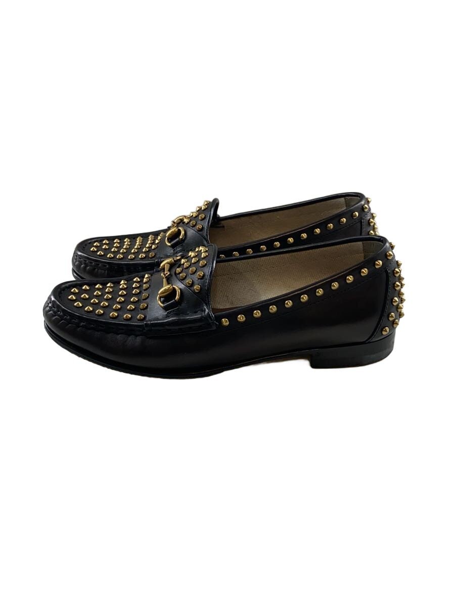 【中古】GUCCI◆スタッズ/ビットローファー/35.5/BLK/レザー【シューズ】