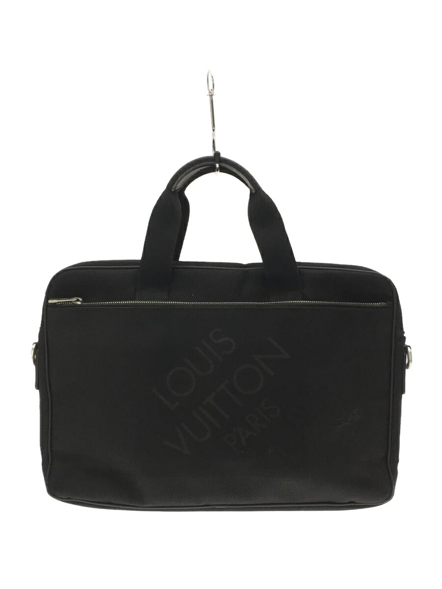 【中古】LOUIS VUITTON◆アソシエPM_ダミエ・ジェアン_BLK/ナイロン/BLK【バッグ】