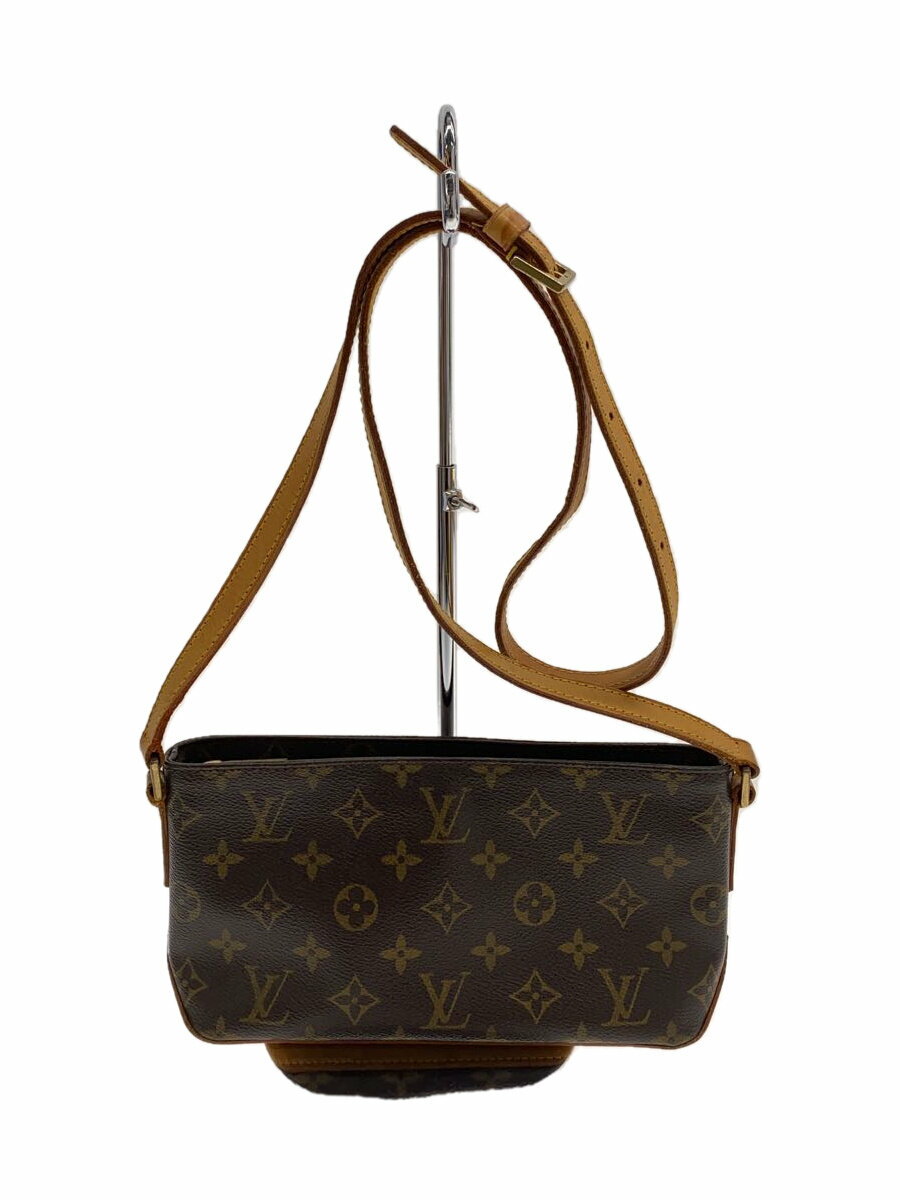 【中古】LOUIS VUITTON◆トローター_モノグラム・キャンバス_BRW/PVC/BRW【バッグ】