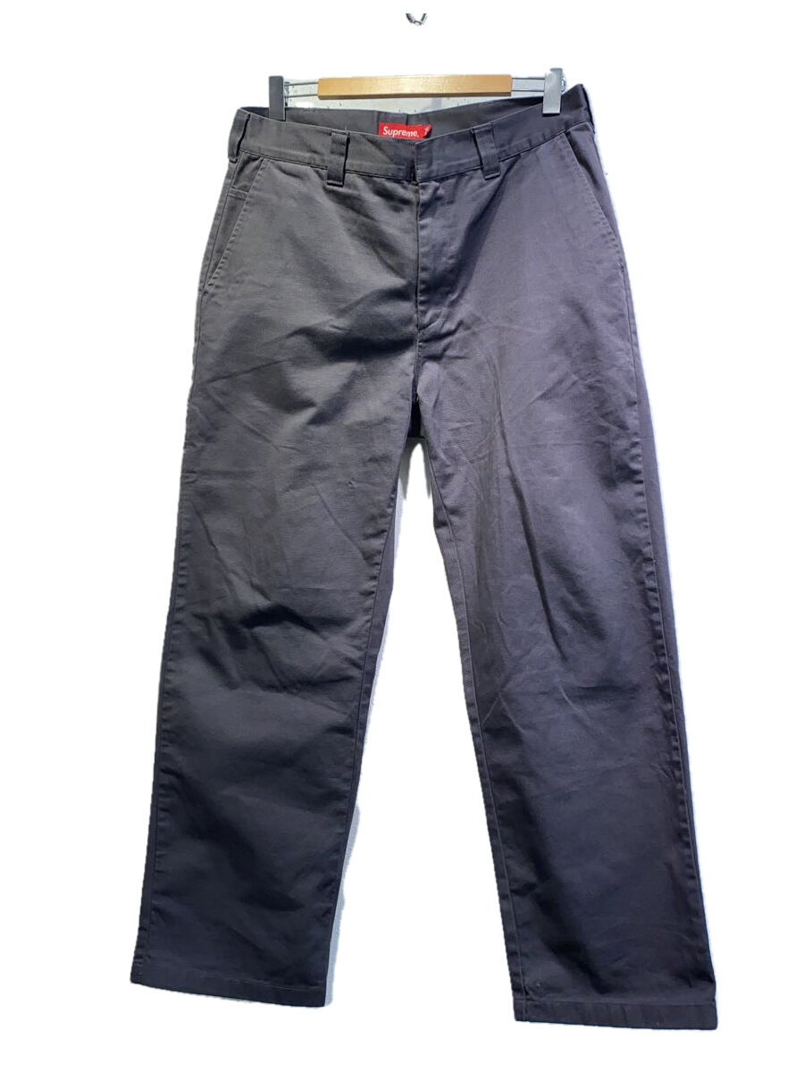 【中古】Supreme◆Work Pant/ストレートパンツ/34/コットン/GRY【メンズウェア】