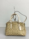 【中古】COACH◆ミニ・セージ・キャリーオール_シグネチャー_ベージュ/--/BRW/総柄【バッグ】