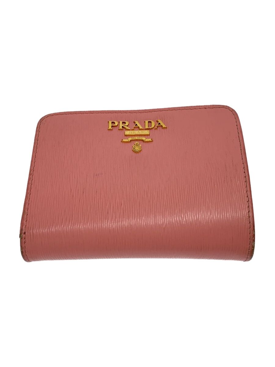 【中古】PRADA◆2つ折り財布/--/PNK/レディース/角スレ・汚れ等状態考慮【服飾雑貨他】