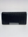 【中古】BOTTEGA VENETA◆イントレチャート/長財布/レザー/BLK/メンズ/156819 V4651 1000【服飾雑貨他】