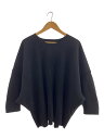 【中古】HOMME PLISSE ISSEY MIYAKE◆7分袖カットソー/2/ポリエステル/BLK/無地/HP41JK118【メンズウェア】