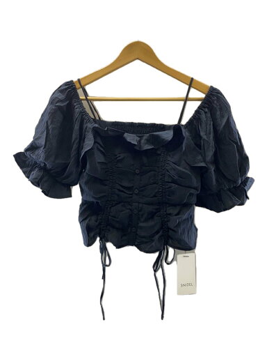 【中古】SNIDEL◆クロップドバリエブラウス/25SS/半袖カットソー/FREE/レーヨン/NVY/SWFB251169【レディースウェア】 【中古】SNIDEL◆クロップドバリエブラウス/25SS/半袖カットソー/FREE/レーヨン/NVY/SWFB251169【レディースウェア】