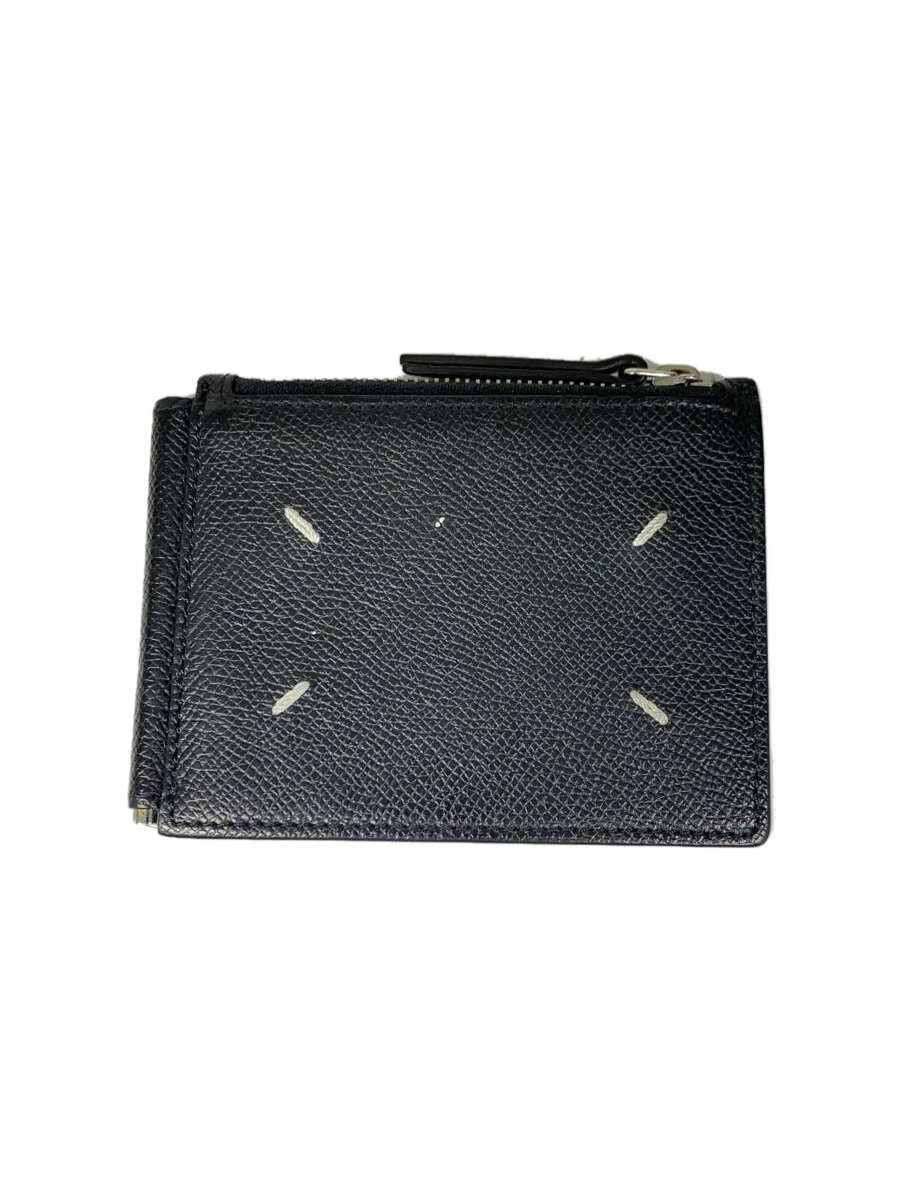 【中古】Maison Margiela◆2つ折り財布/レザー/BLK/無地/メンズ【服飾雑貨他】