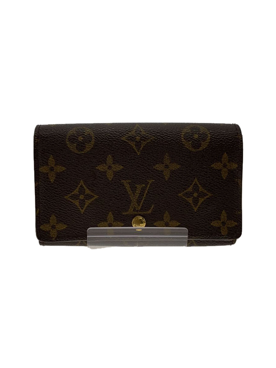 【中古】LOUIS VUITTON◆1)ポルト・モネ・ビエ・トレゾール_モノグラム・キャンバス_BRW/PVC/BRW/レディース【服飾雑貨他】