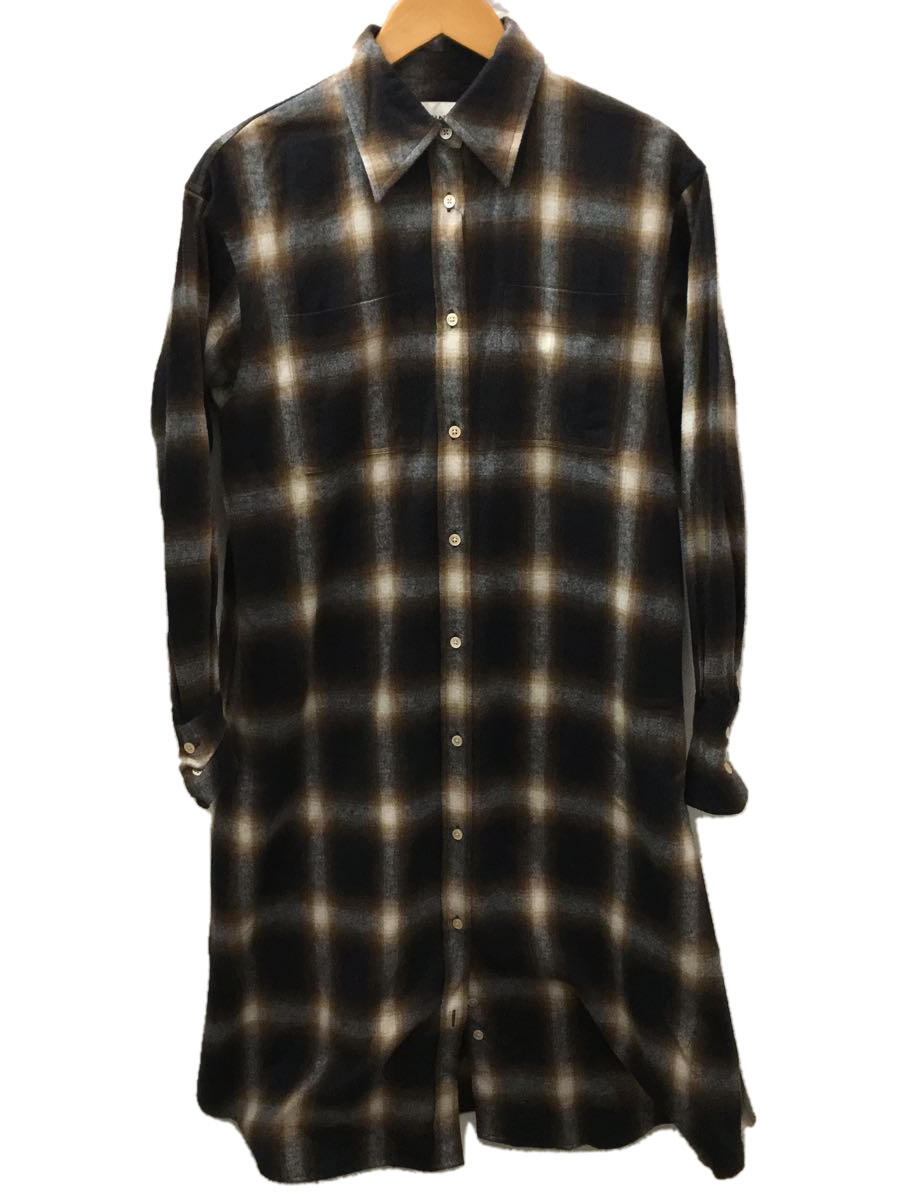 【中古】The Shinzone◆CHECK SHIRT DRESS/長袖ワンピース/34/コットン/BRW/チェック/22AMSOP01【レディースウェア】