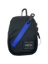 【中古】PORTER◆ポーチ/ナイロン/ブラック×ブルー【バッグ】