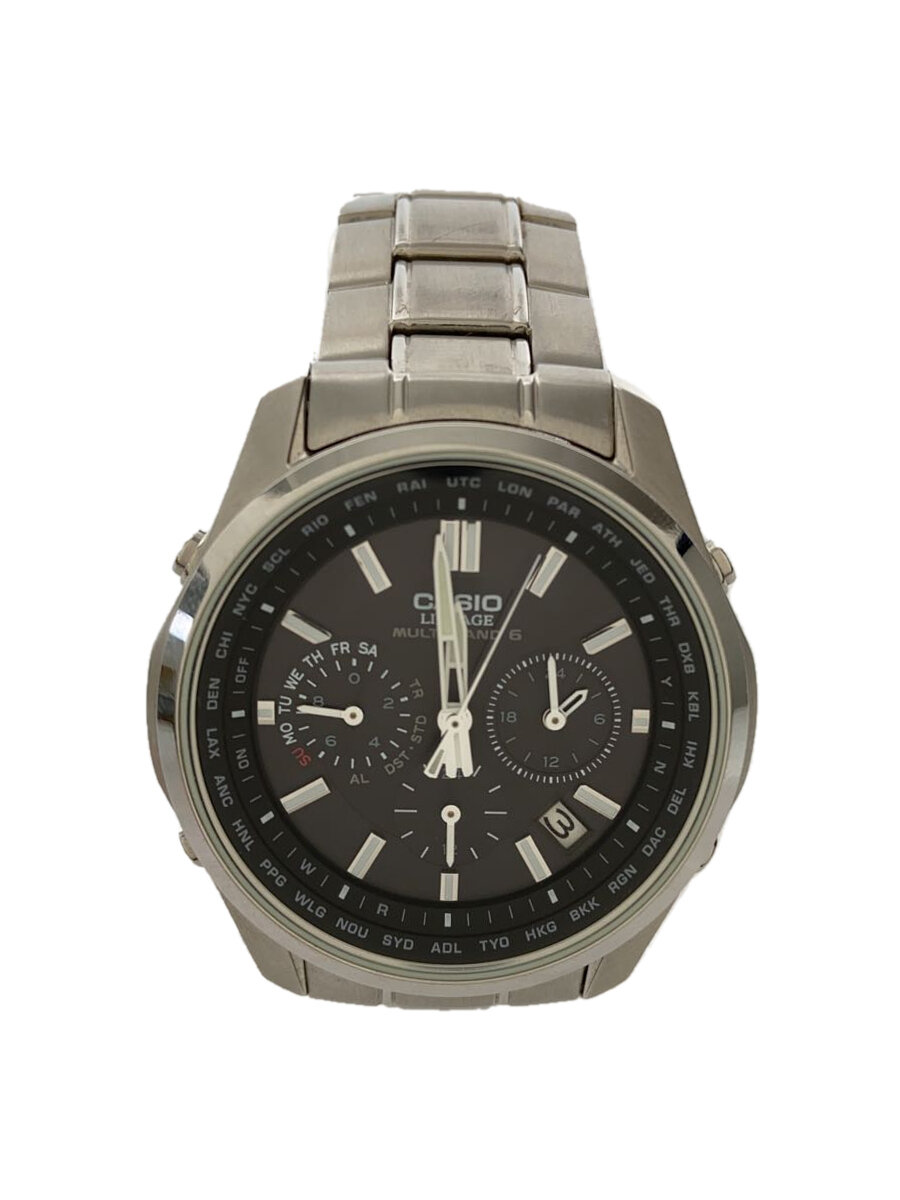 【中古】CASIO◆ソーラー腕時計_その他/アナログ/BLK/SLV//【服飾雑貨他】
