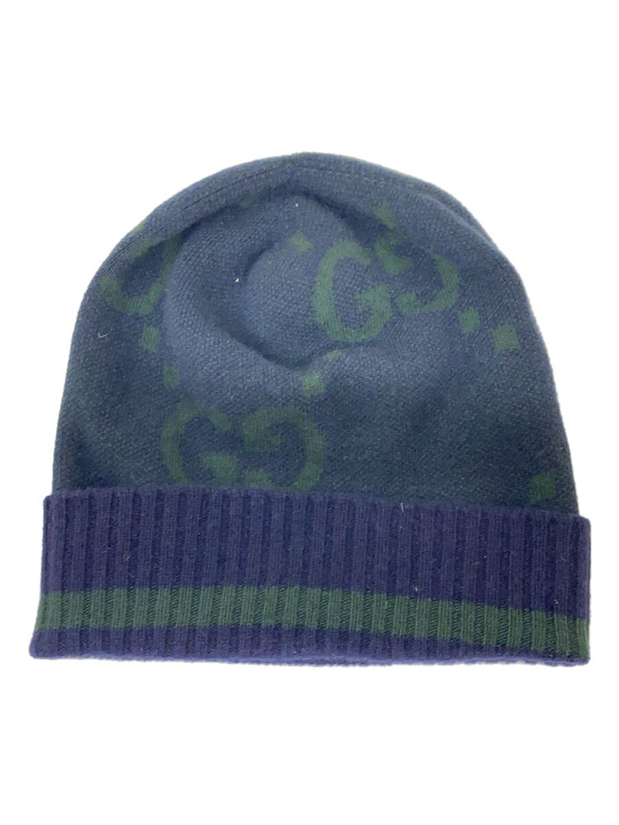 【中古】GUCCI◆GGロゴニットキャップ/M/カシミア/GRN/メンズ/676827 4GABX【服飾雑貨他】
