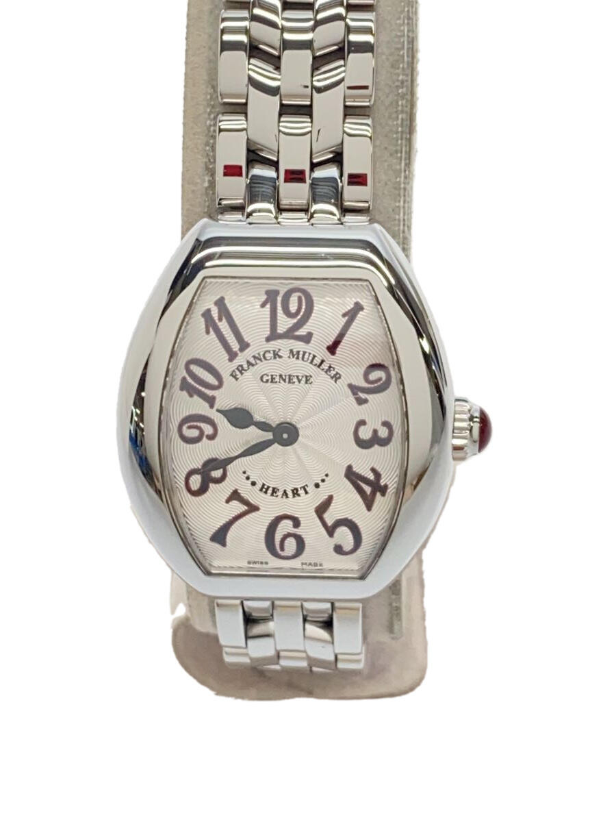 【中古】FRANCK MULLER◆クォーツ腕時計/ハートトゥハート/アナログ/ホワイト/【服飾雑貨他】