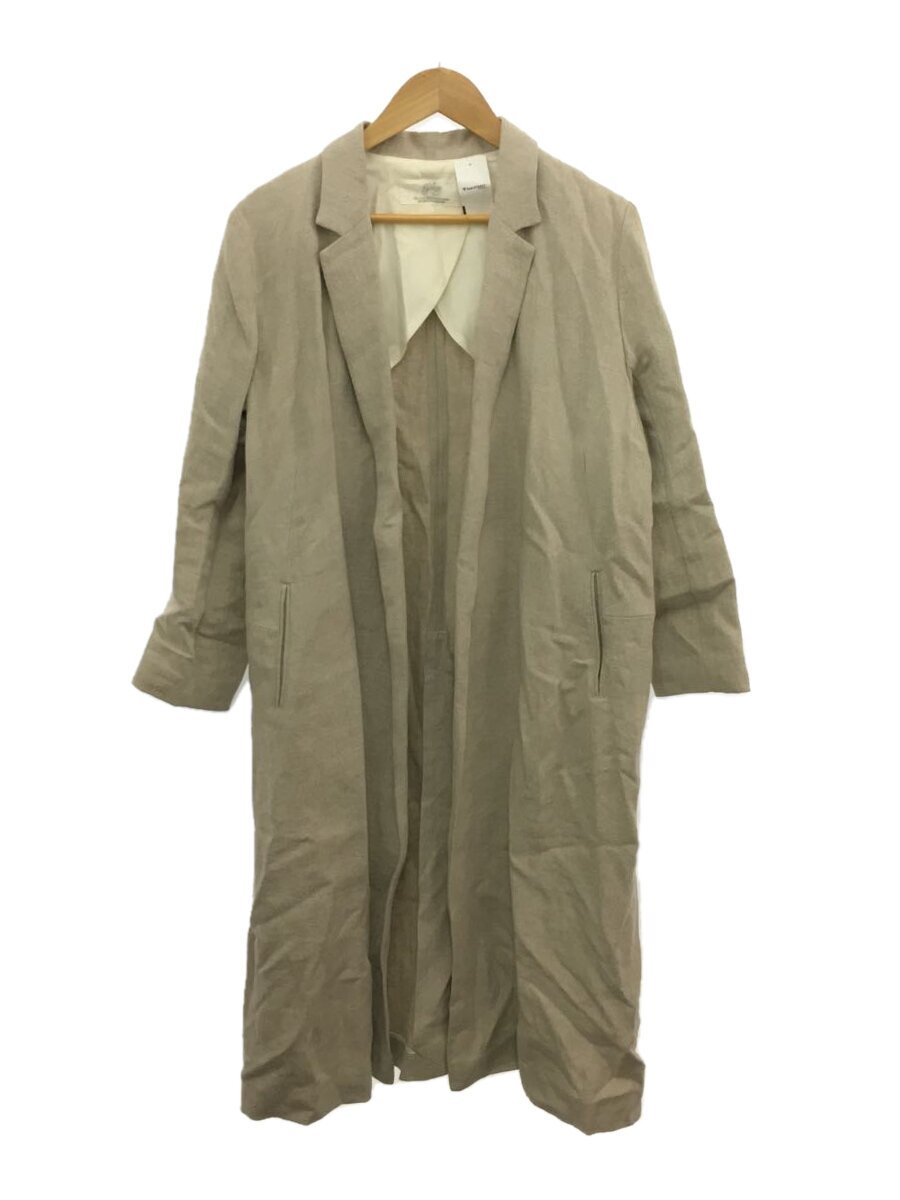 【中古】Plage◆ヘリンボーンリネンガウンコート/38/リネン/CRM/18-020-922-2000-1-0//【レディースウェア】