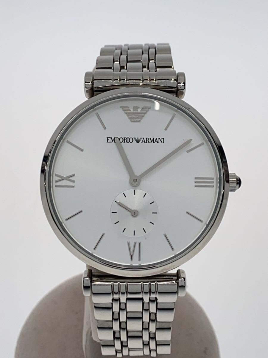 【中古】EMPORIO ARMANI◆クォーツ腕時計/アナログ/SLV【服飾雑貨他】