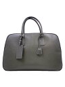 【中古】PRADA◆ボストンバッグ/レザー/GRY/無地【バッグ】