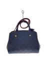 【中古】LOUIS VUITTON◆モンテーニュBB_モノグラム・アンプラント_NVY/牛革/NVY/総柄【バッグ】