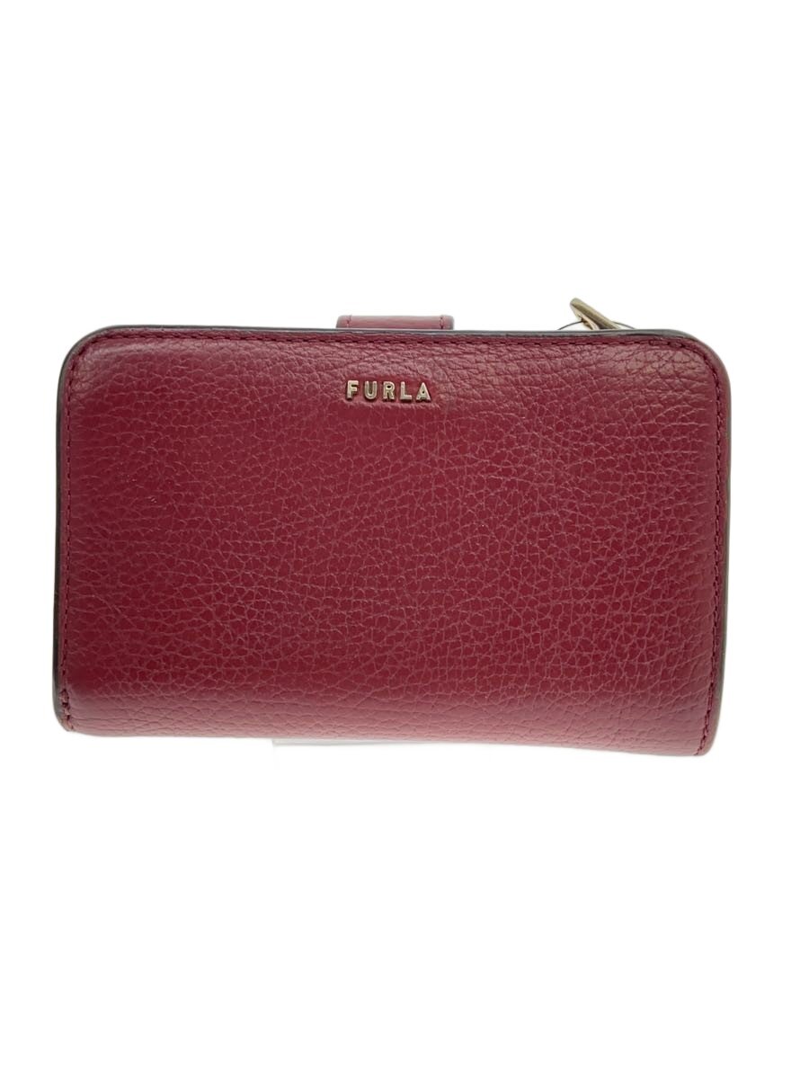 【中古】FURLA◆2つ折り財布/--/RED/無�