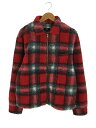 【中古】STUSSY◆ジャケット/M/ポリエステル/RED/チェ