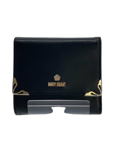 【中古】MARY QUANT◆レザーコンパクト3つ折り財布/レザー/BLK/無地/レディース【服飾雑貨他】 【中古】MARY QUANT◆レザーコンパクト3つ折り財布/レザー/BLK/無地/レディース【服飾雑貨他】