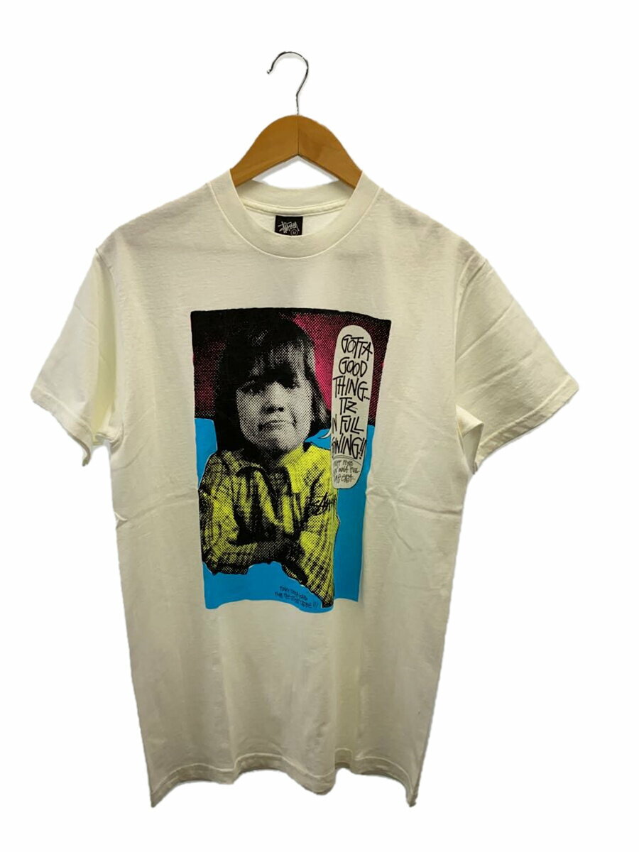 【中古】STUSSY◆Tシャツ/M/コットン/WHT【メンズウェア】