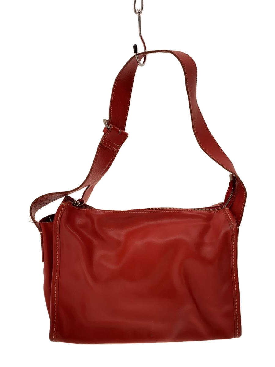 【中古】GIANNI CHIARINI◆ショルダーバッグ/レザー/RED/無地【バッグ】