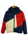 【中古】TOMMY HILFIGER◆ダウンジャケット/M/ナイロン/ネイビー/無地【レディースウェア】