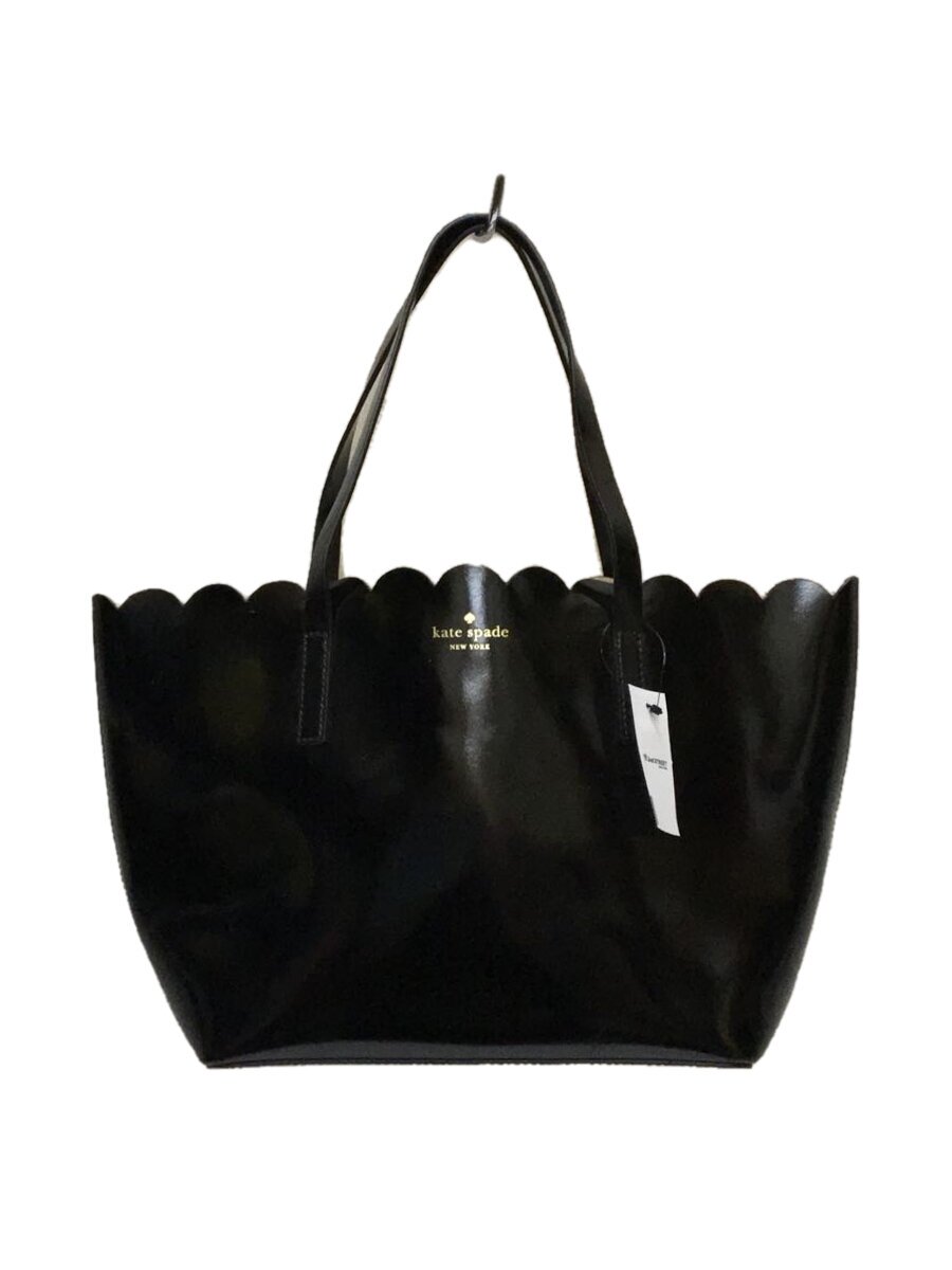 【中古】kate spade new york◆トートバッグ/--/BLK/無地【バッグ】