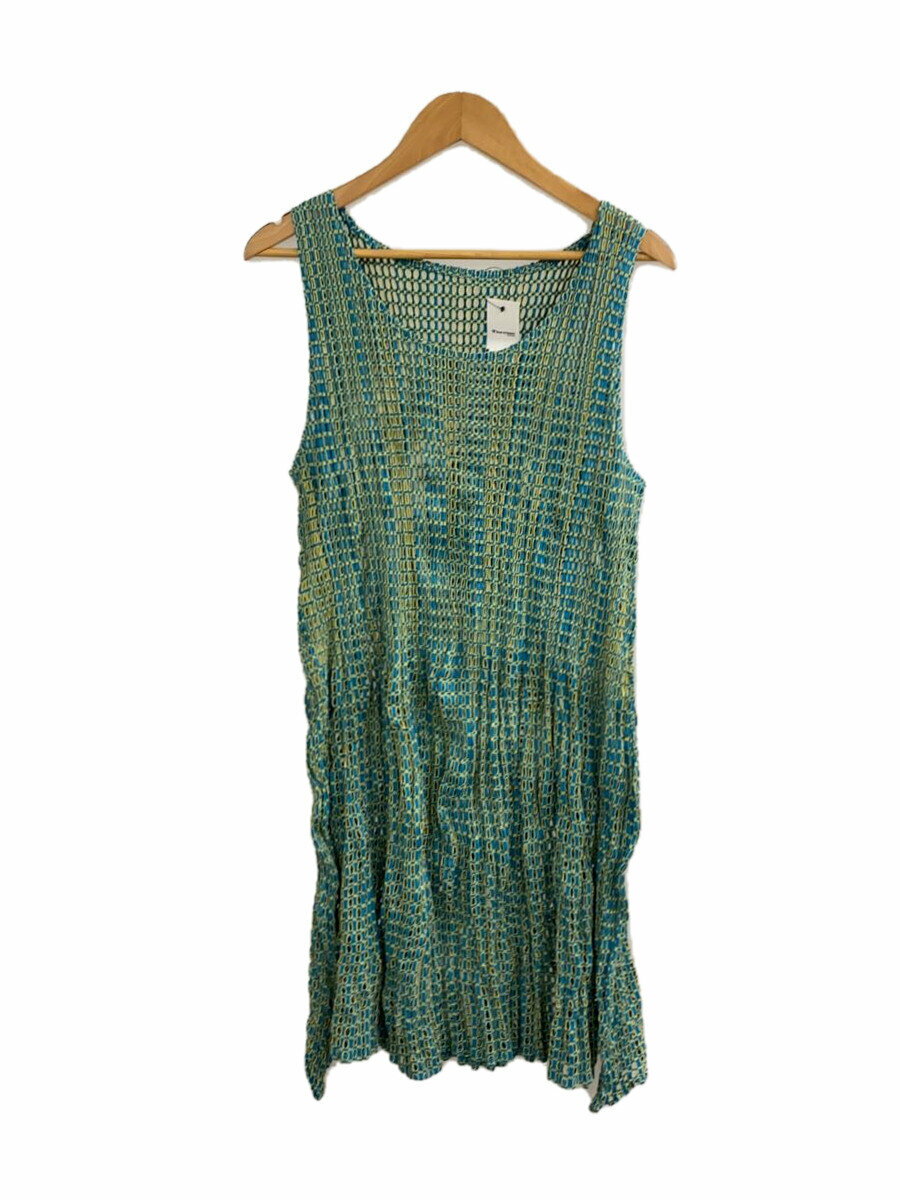 【中古】PLEATS PLEASE ISSEY MIYAKE◆ノースリーブワンピース/3/ポリエステル/BLU/PP21-JT752【レディースウェア】