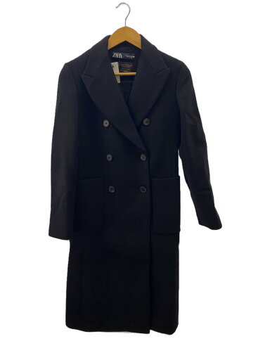 【中古】ZARA◆ロングコート/XS/ウール/BLK/無地【レディースウェア】 【中古】ZARA◆ロングコート/XS/ウール/BLK/無地【レディースウェア】