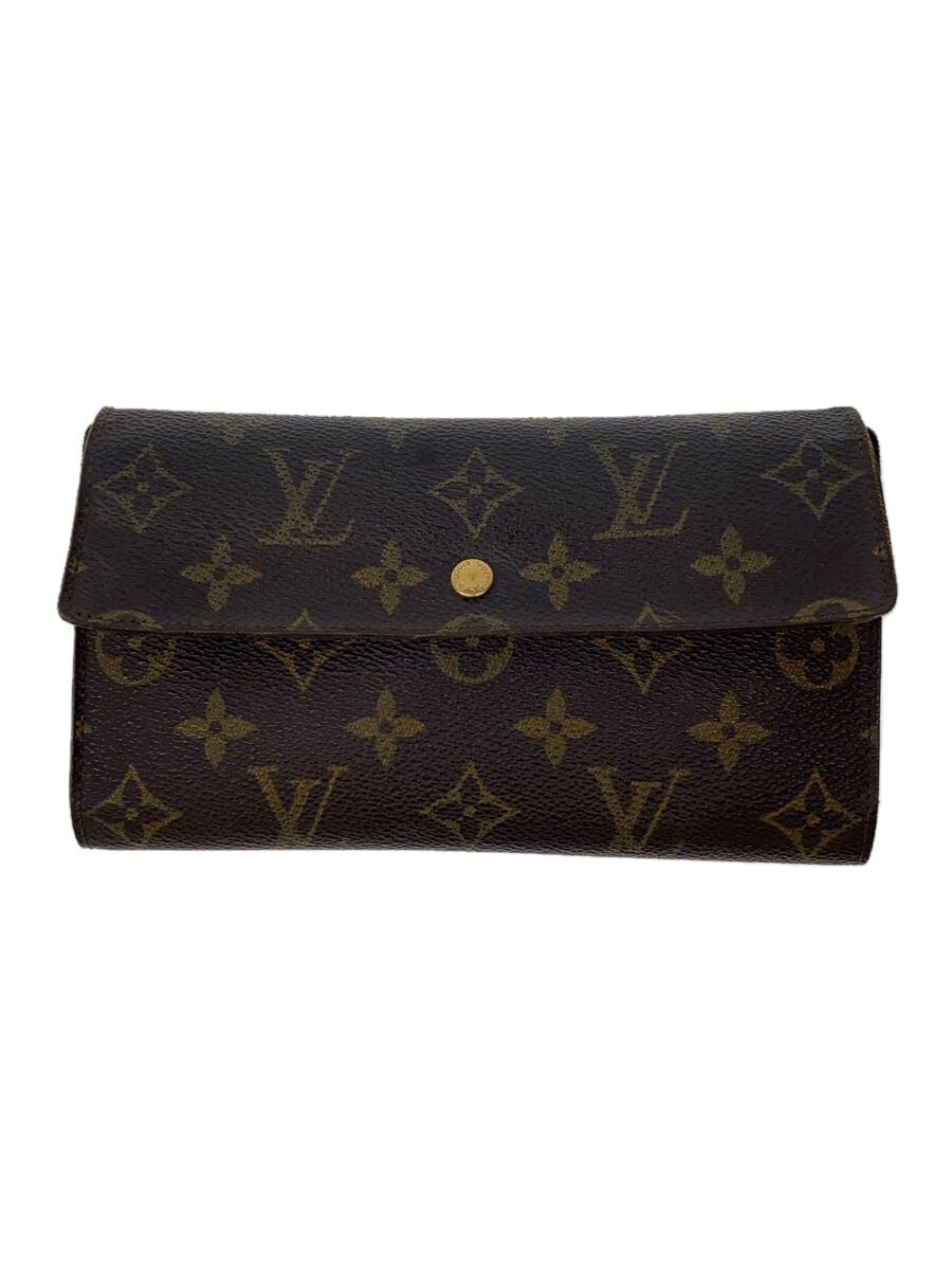 Clothing Accessories (Caps, Ties, Belts) - 【中古】LOUIS VUITTON◆ポルト・トレゾール・インターナショナル_モノグラム・キャンバス_BRW/PVC/BRW/レディース【服飾雑貨他】