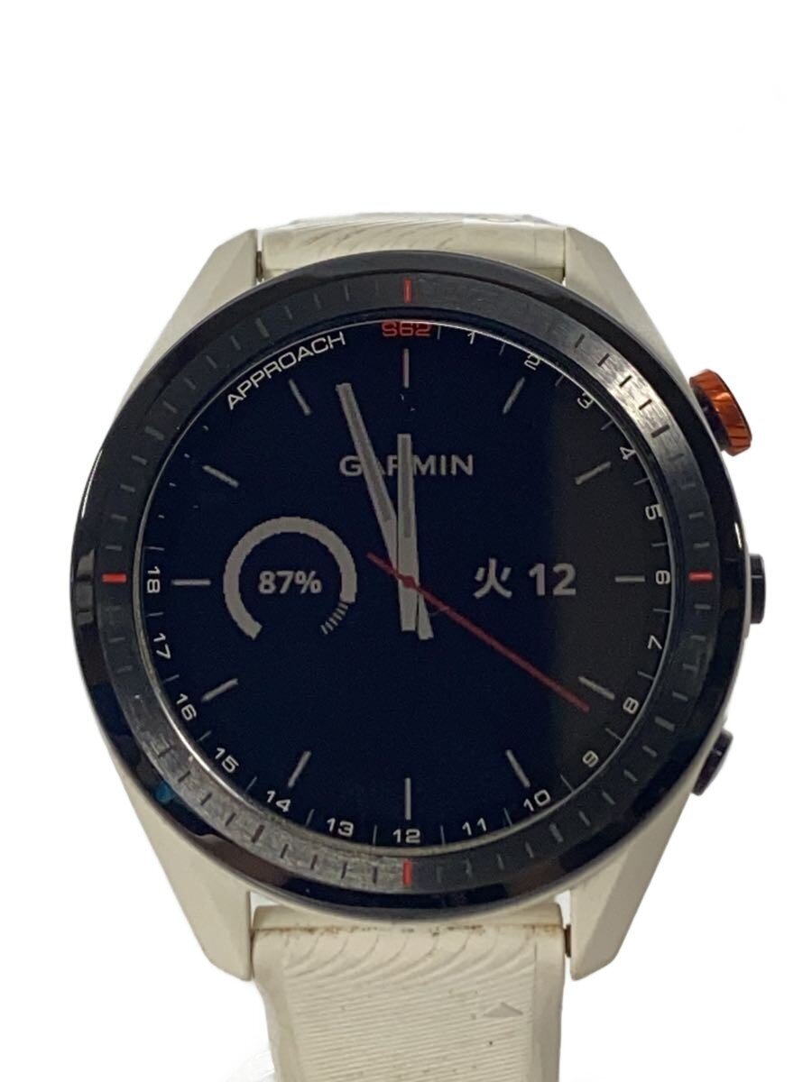 【中古】GARMIN◆Approach S62/スマートウォッチ/デジタル/WHT/WHT/010-02200-21【服飾雑貨他】