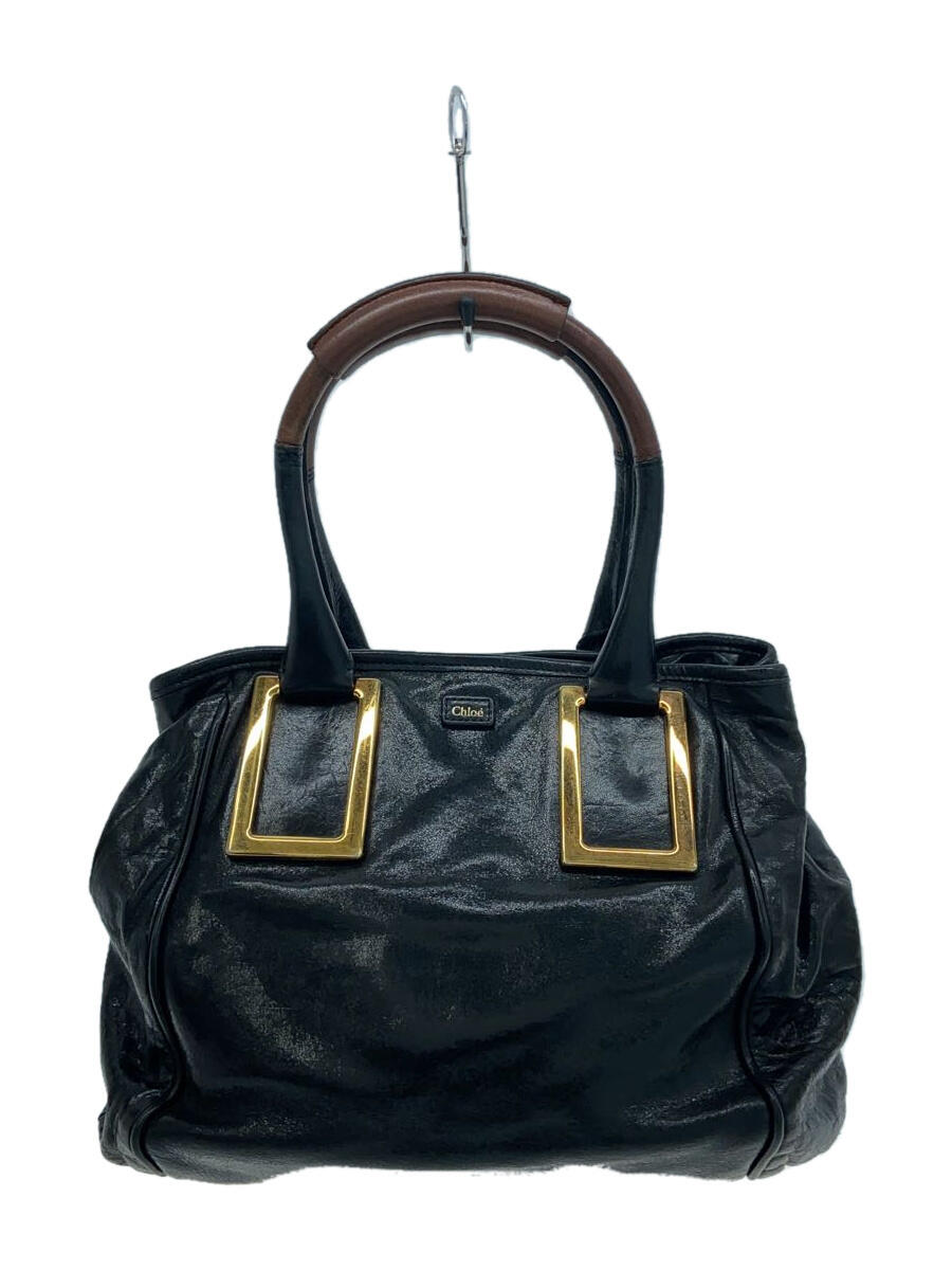 【中古】Chloe◆トートバッグ/レザー/BLK【バッグ】