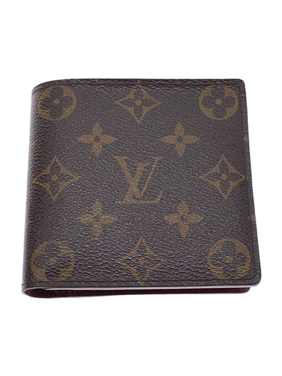 【中古】LOUIS VUITTON◆ポルト・フォイユ・マルコ_モノグラム・キャンバス_BRW/PVC/ブラウ/メンズ/M61675//【服飾雑貨他】