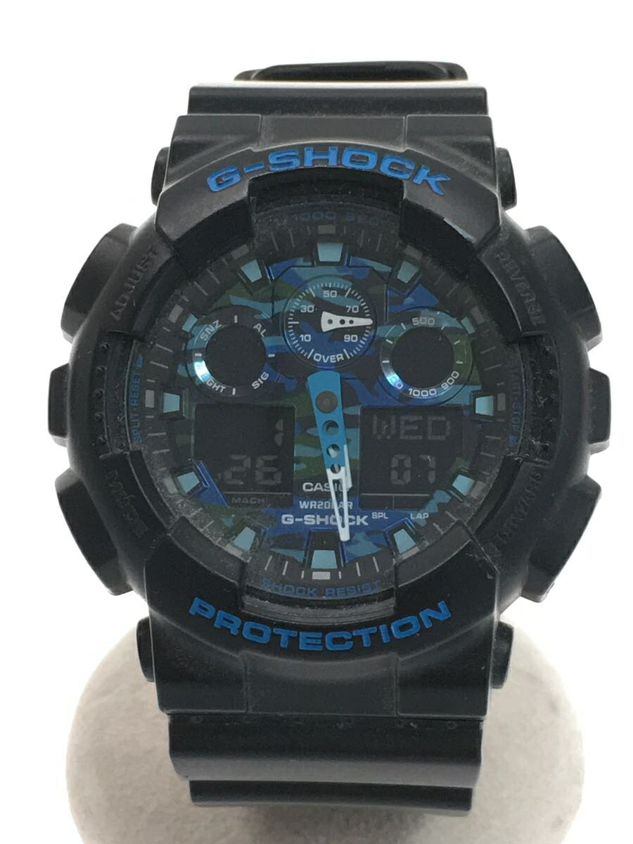 【中古】CASIO◆クォーツ腕時計・G-SHOCK/デジアナ/BLK【服飾雑貨他】