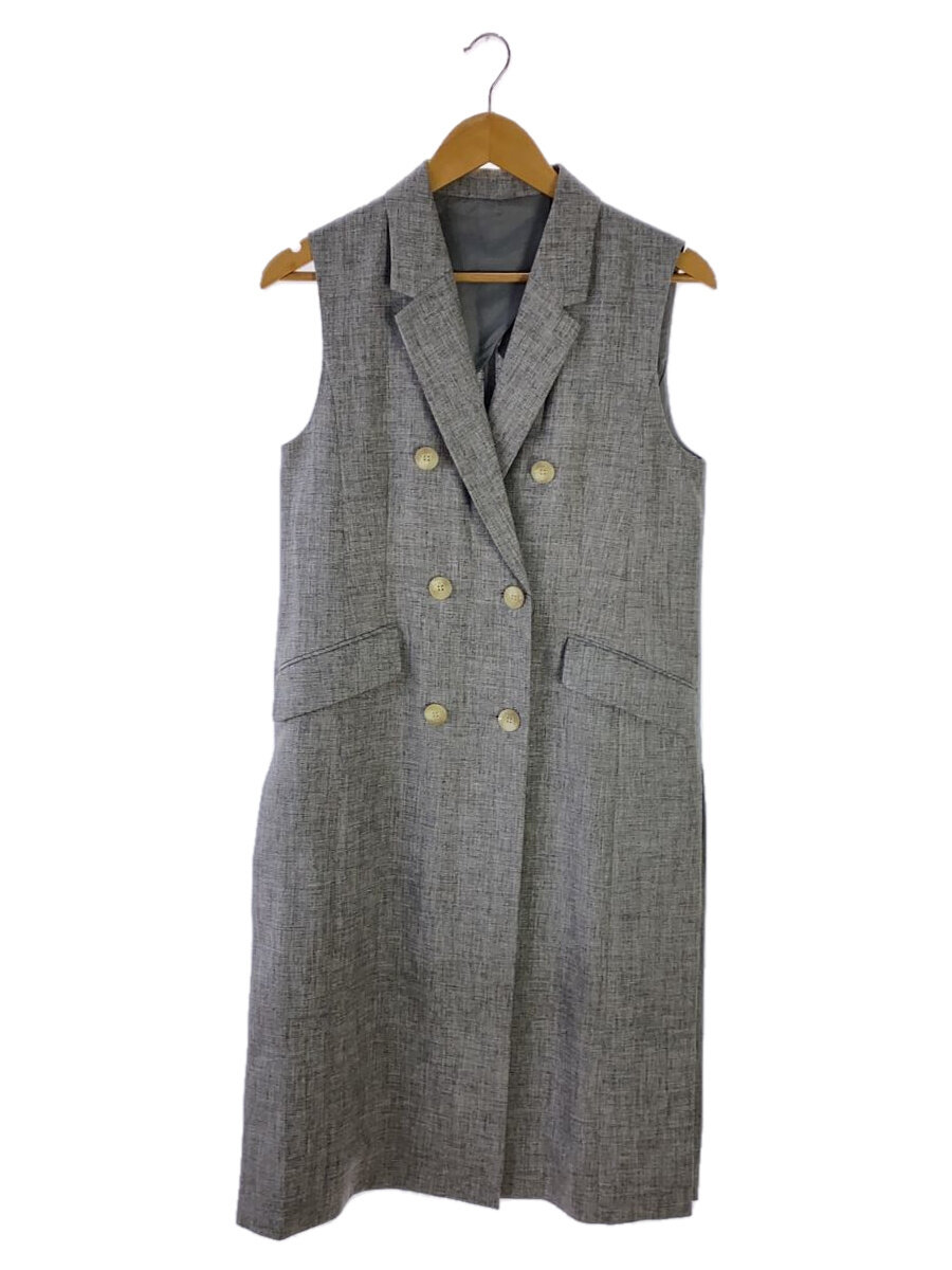 【中古】allureville◆ロングジレベスト/1/ポリエステル/GRY/201910-10-10-030-91-010【レディースウェア】
