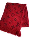【中古】LOUIS VUITTON◆エシャルプ・ロゴマニア/マフラー/ウール/RED/総柄/メンズ/M72432【服飾雑貨他】