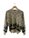【中古】EMPORIO ARMANI◆アーカイブ/アーガイルチェックセーター(厚手)/46/ウール/CRM【メンズウェア】