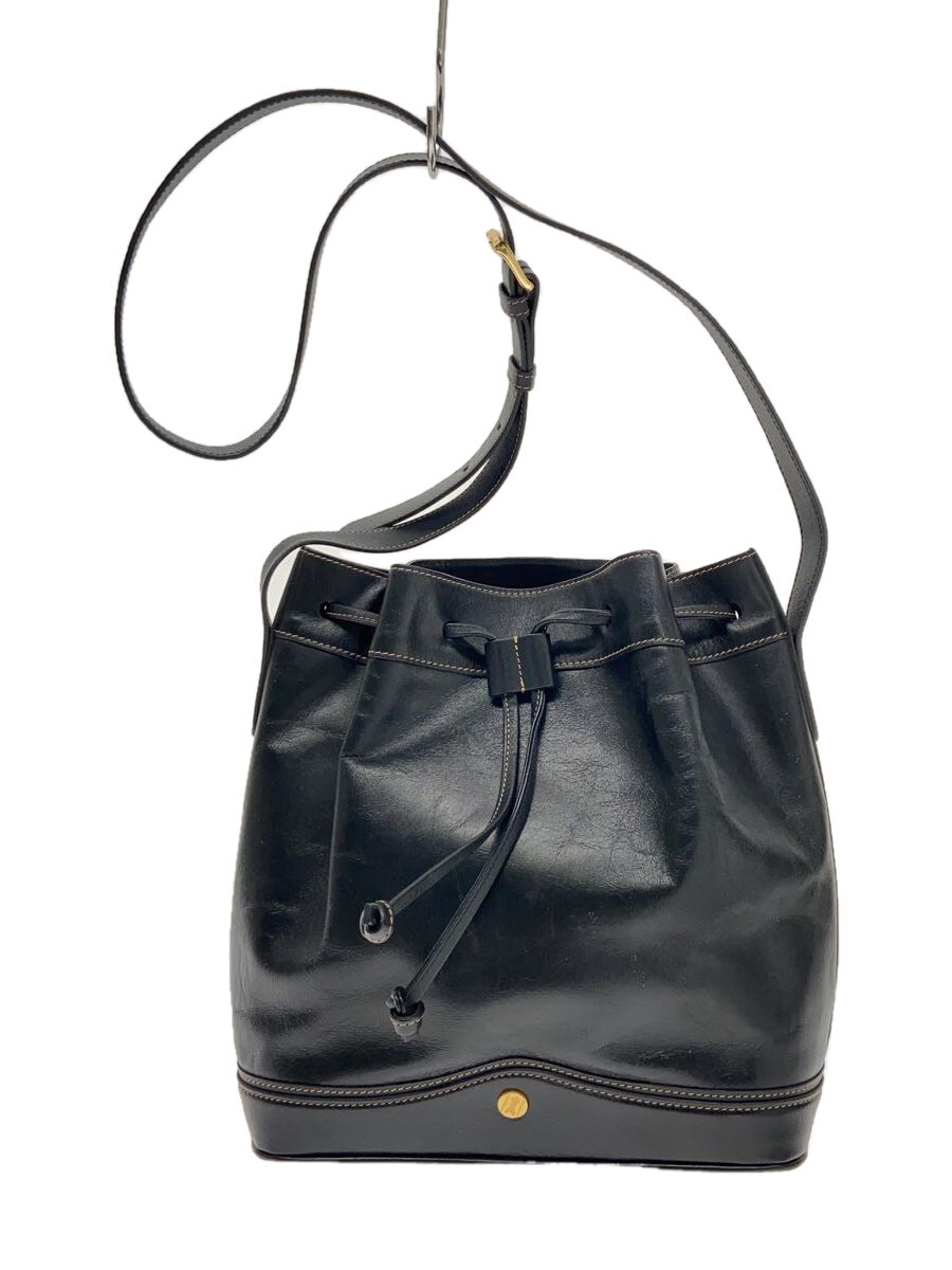 【中古】GOLD PFEIL◆ショルダーバッグ/レザー/BLK【バッグ】