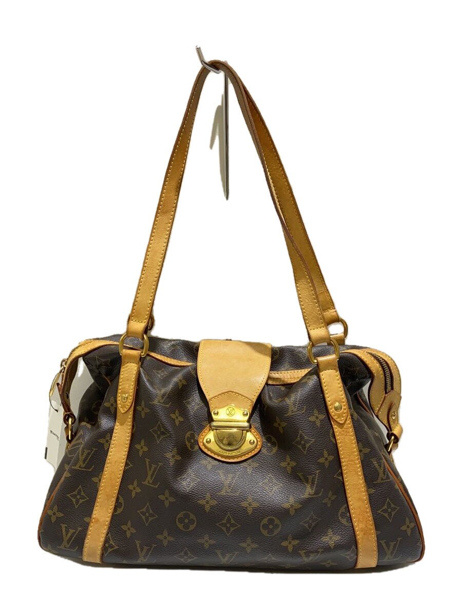 【中古】LOUIS VUITTON◆ストレーザPM_モノグラム・キャンバス_BRW/PVC/BRW【バッグ】