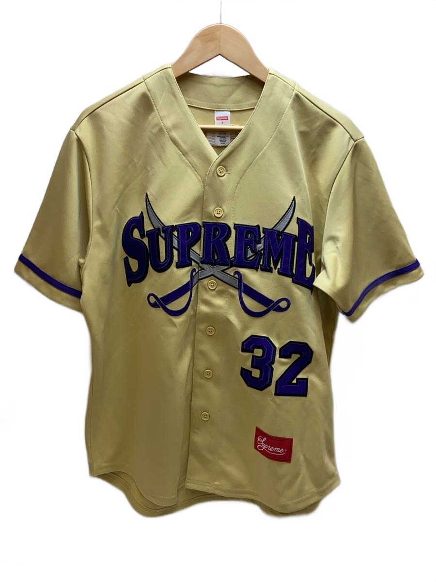 Supreme◆25FW/Swords Baseball Jersey/半袖シャツ/S/ポリエステル/CRM/無地//