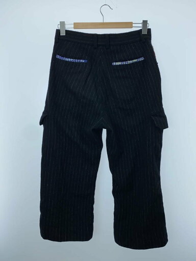 【中古】Fake Ass Flowers◆REROW/VINTAGE KANTHA QUILT SLACKS/2/ウール/BLK/ストライプ/102341401【メンズウェア】