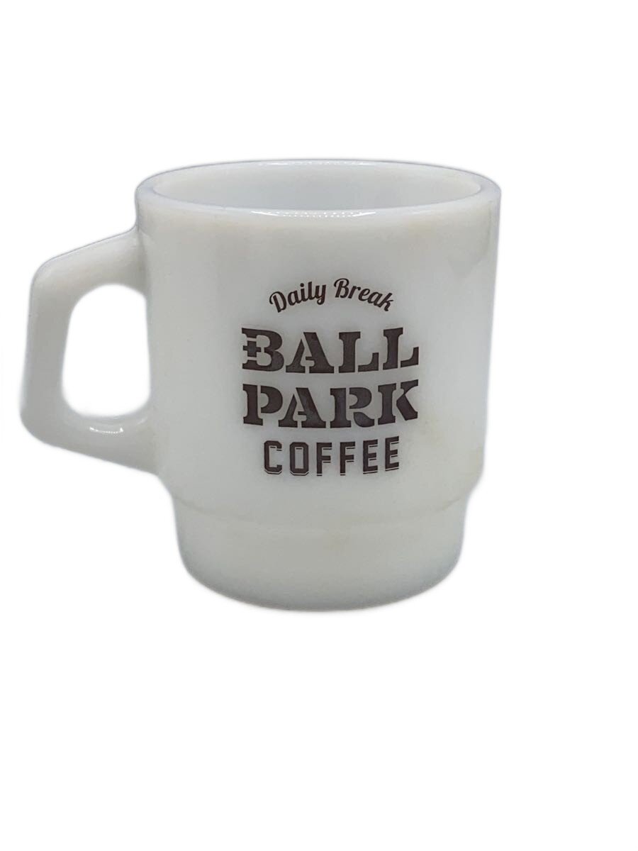 【中古】Fire King◆グラス/WHT/BALL PARK COFFEE/日本製【キッチン用品】