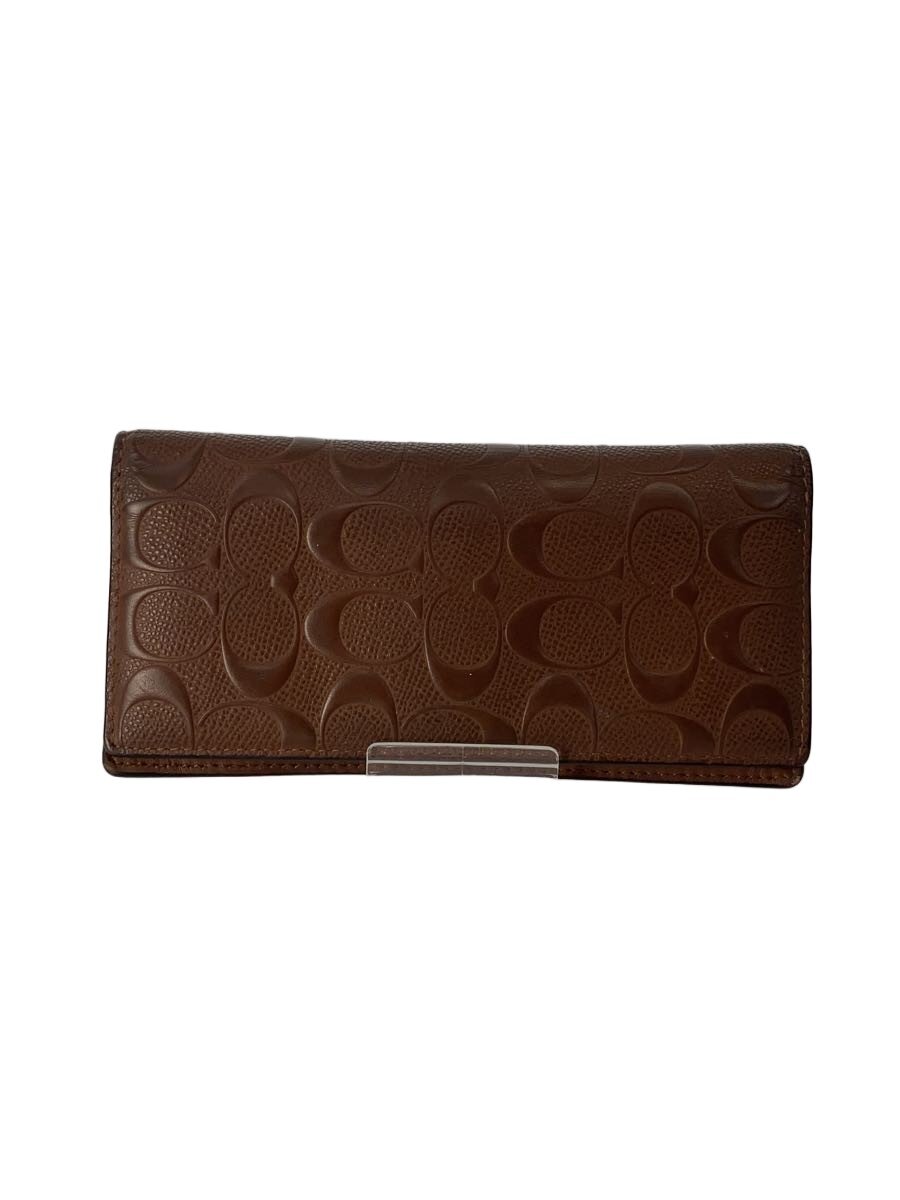 【中古】COACH◆長財布/--/BRW/無地/メンズ//【服飾雑貨他】